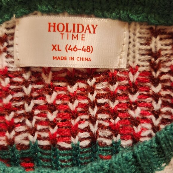 Holiday Time Mens XL Long Sleeve Christmas Sweater Drink Pocket & Fun Cat Design - Picture 6 of 7